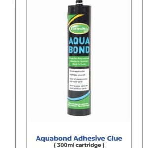 A 300ml cartridge of Lawn Fix 3000 Glue, perfect as turf or lawn adhesive, with a black nozzle and professional use label. The modern packaging has blue and green accents. Below is the text: 