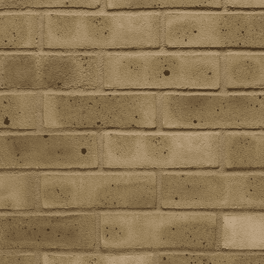 Close-up of a Wienerberger Hurstwood Multi Yellow buff 65mm brick wall, showcasing a horizontal stack with a textured surface, featuring occasional darker spots and hints of yellow buff undertones.