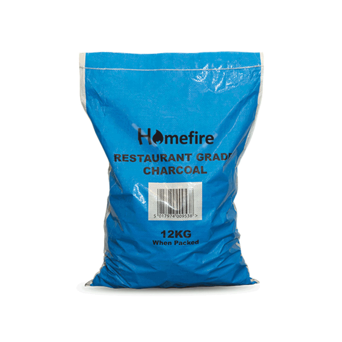 A blue bag labeled 